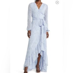 Wayf Meryl Floral Ling Sleeve Wrap Gown